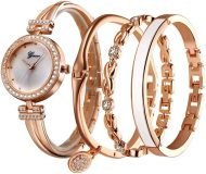 Women Stylish Four-Piece Bangle Analog Quartz Wrist Watch