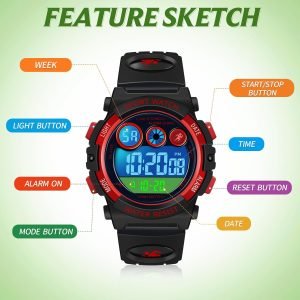 Digital Outdoor Sport Waterproof Watches Stopwatch Wristwatch - Image 3