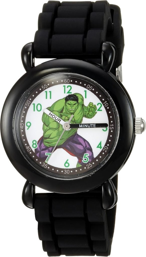 MARVEL Kids' Plastic Time Teacher Analog Quartz Silicone Strap Watch